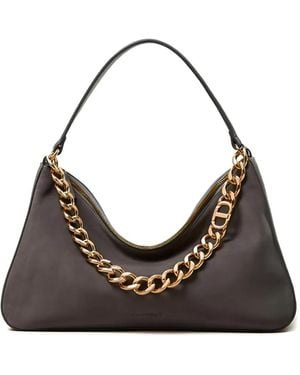 Twinset Chain-embellished suede shoulder bag - Negro