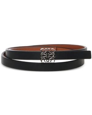 Loewe Anagram-Plaque Leather Belt - White