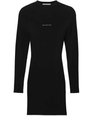 Alexander Wang Abito Girocollo A Maniche Lunghe Con Logo - Nero