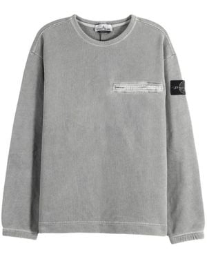 Stone Island 6100028 Mineral Dyed Cotton Fleece Sweatshirt - Gray