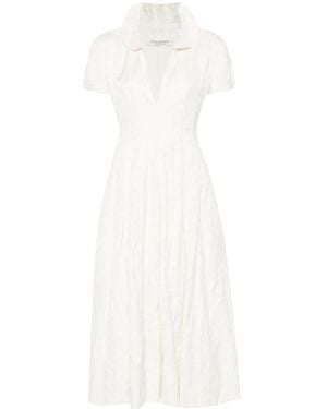 Philosophy Di Lorenzo Serafini V-Neck Pleated Midi Dress - White