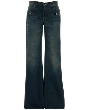 Gucci Horsebit Bootcut Flared Jeans - Blue