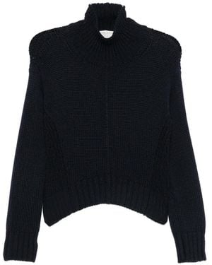 forte_forte Ribbed High-Neck Jumper - Black