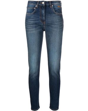 MSGM Skinny-Jeans Mit Hohem Bund - Blau