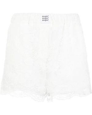 MSGM Shorts Mit Spitzeneinsätzen - Weiß