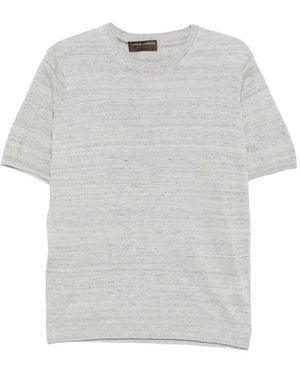 FILIPPO DE LAURENTIIS Fine-Knit Short-Sleeve T-Shirt - Grey