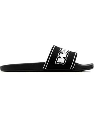 Alexander Wang Logo-Strap Slides - Black