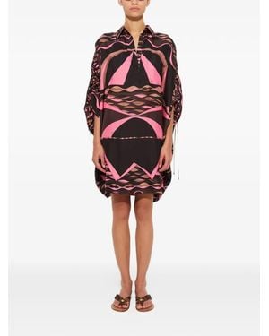 PUCCI Dune-Print Silk Kaftan - Red