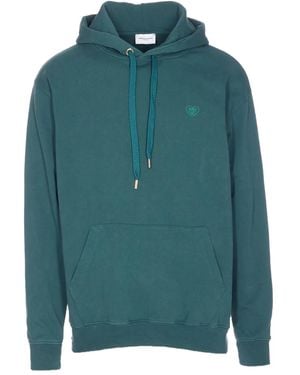 FAMILY FIRST Sudadera con capucha y corazón bordado - Verde