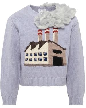 Doublet Smoking-Factory-Motif Jumper - White