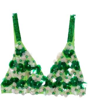 P.A.R.O.S.H. Sequin-Embellished Top - Green