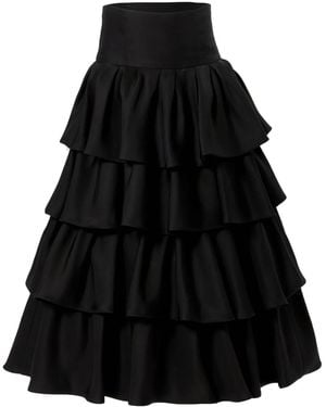 Carolina Herrera Tiered Midi Skirt - Black