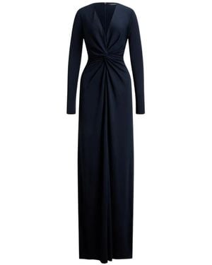 Ralph Lauren Twist-Front V-Neck Maxi Dress - Blue