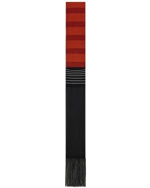 Ferragamo Long Scarf With Fringe Detail - White