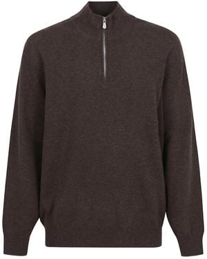 Brunello Cucinelli Half-Zip Cashmere Sweater - Brown