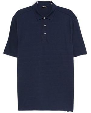 ZEGNA Polo con botones y manga corta - Azul