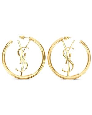 Saint Laurent Cassandre Hoop Earrings - Metallic