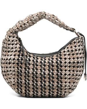 Borbonese Woven Zip-Top Tote Bag - Blue