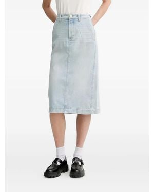 Marc O' Polo Button-Fastening Pocket Skirt - Blue