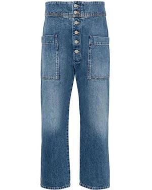 Plan C Vaqueros Boyfriend De Talle Alto - Azul