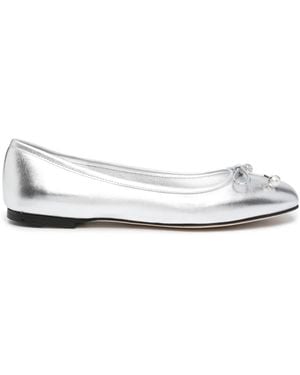 Jimmy Choo Ballerines Elme À Effet Métallisé - Blanc