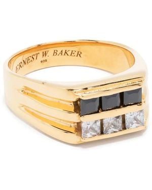 Ernest W. Baker Vergoldeter Ring Mit Schmucksteinen - Mettallic