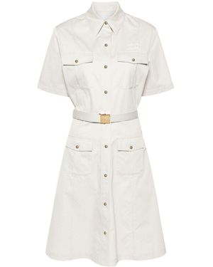 Miu Miu White Belted Cotton Shirt Dress - Women's - Cotton