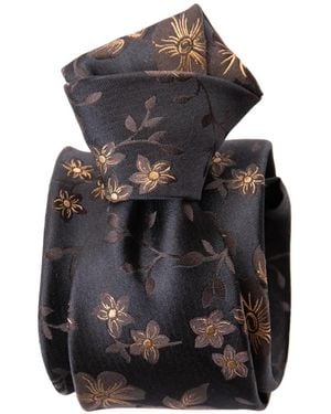 Elizabetta Silvio Floral-Jacquard Tie - Black