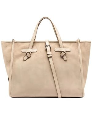 MARCELLA CLUB Knot-Detail Suede Tote Bag - Natural