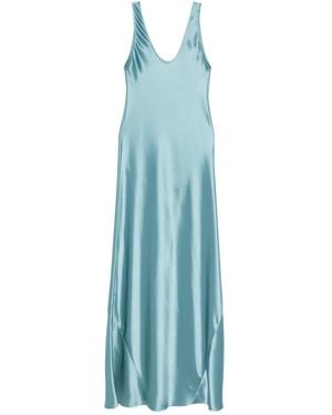 Galvan London Valletta Satijnen Maxi-Jurk - Blauw