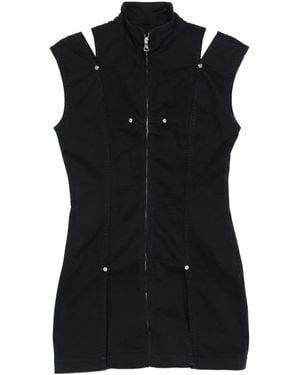 Jean Paul Gaultier Zip-Front Sleeveless Dress - Black