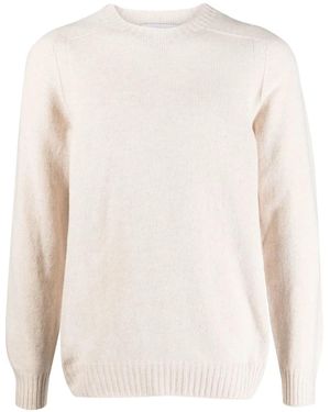 D4.0 Ribbed-Trim Virgin-Wool Jumper - White