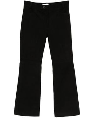 Ernest W. Baker Suede Flared Trousers - Black