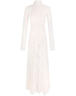 Rabanne Long Lace Dress With Cut-Out Details - White