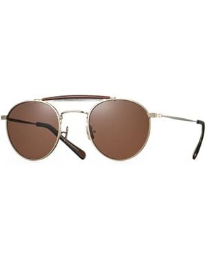 Eyevan 7285 Track Round-Frame Sunglasses - Metallic