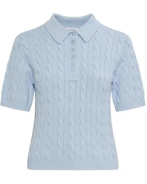Gestuz Polo En Maille Torsadée - Blue