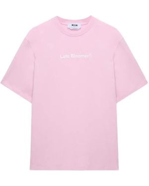 MSGM T-Shirt Met Print - Roze