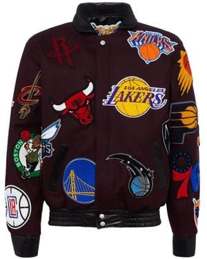 Jeff Hamilton Nba Collage Patch Jacket - Blue