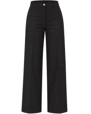 ViCOLO Pressed-Crease Wide-Leg Trousers - Black