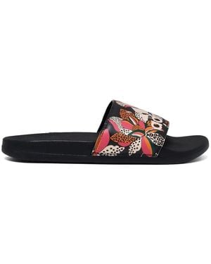 adidas Adilette Floral-Print Slides - White
