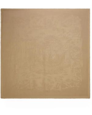 Ferragamo Jacquard-Knit Frayed-Edge Scarf - Natural