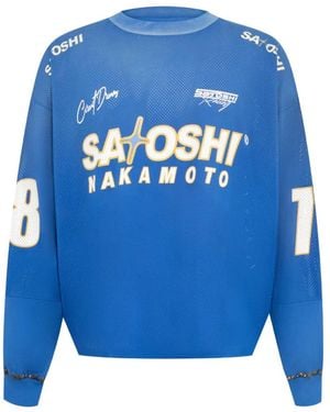 Satoshi Nakamoto Logo-Print Sweatshirt - Blue