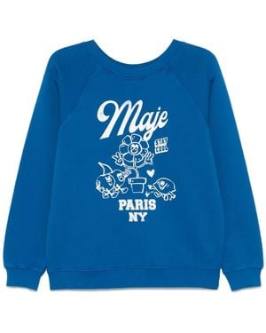 Maje ロゴ スウェットシャツ - ブルー