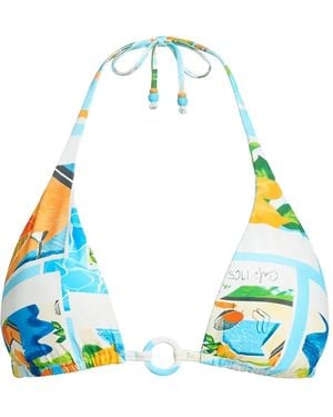 Seafolly Printed Bikini Top - Blue