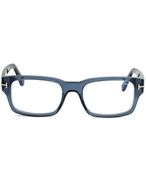 Tom Ford Rectangle-Frame Glasses - Blue