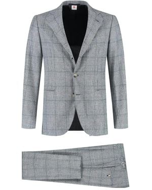Luigi Borrelli Napoli Single-Breasted Checked Suit - Grey