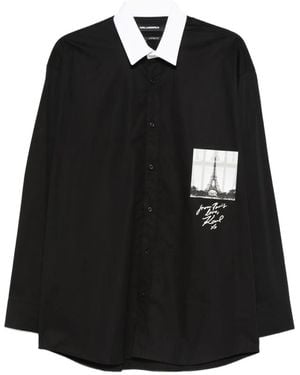 KARL LAGERFELD Chemise À Col Contrastant - Black