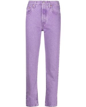 Levi's Jeans crop con applicazione 501 - Viola
