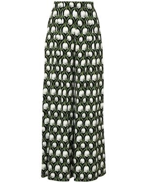 Agua Bendita Piñon Perla Floral-Print Pants - Green