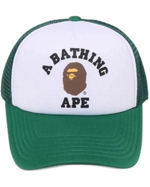 A Bathing Ape Casquette University Ape À Empiècement En Résille - Green